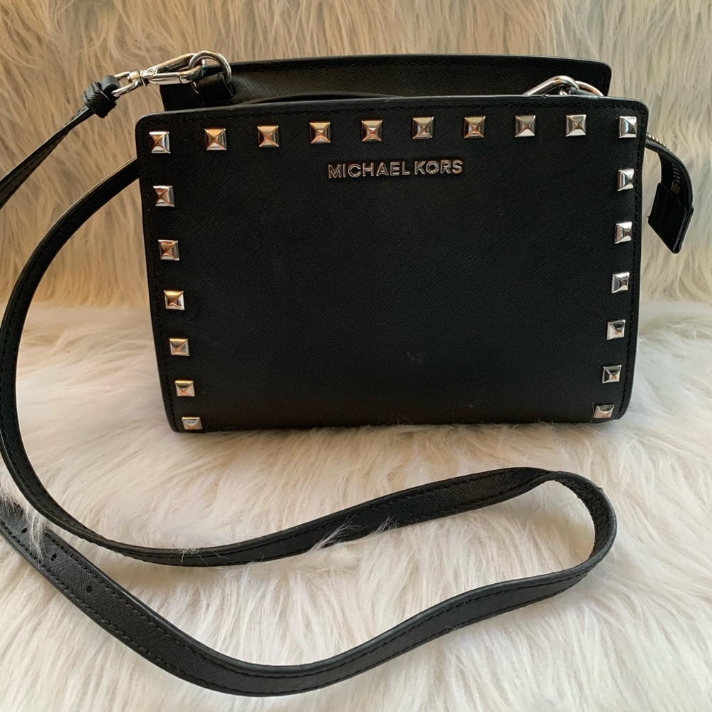 Michael Kors Black Studded Crossbody